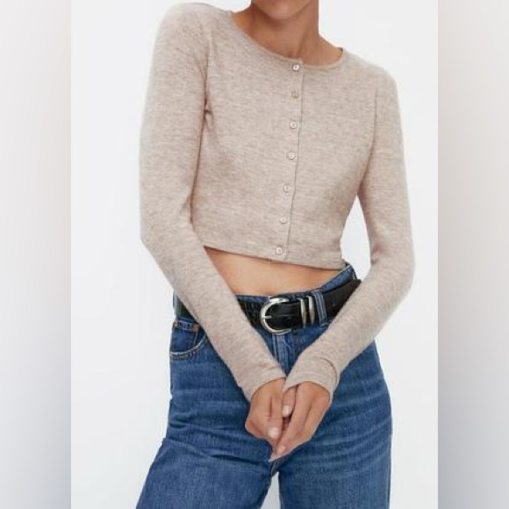 Zara Cropped Cardigan Sweater